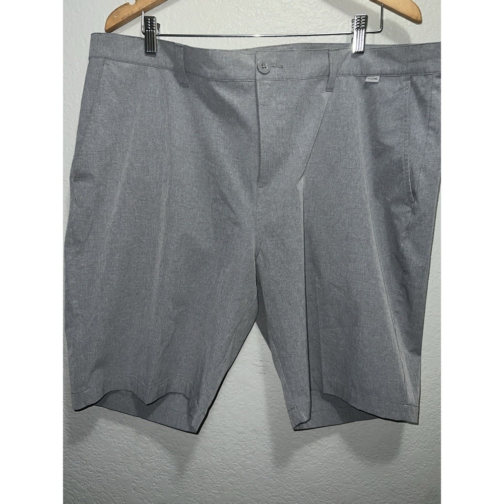 Travis Mathew Shorts Mens 42 Gray Micro Check Golf Performance Stretch Chino
